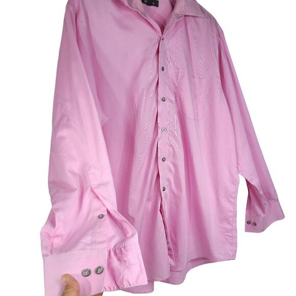 Set of Kenneth Cole Pink & Green Button Up Non Iron Regular Long Sleeve Shirts - Picture 3 of 16